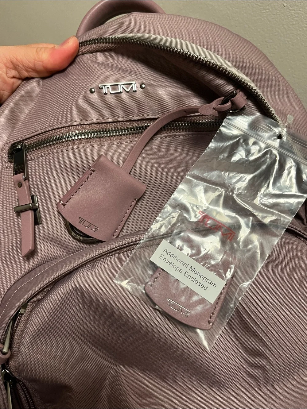 Tumi Mauve harriet Backpack with Leather Trim nwt